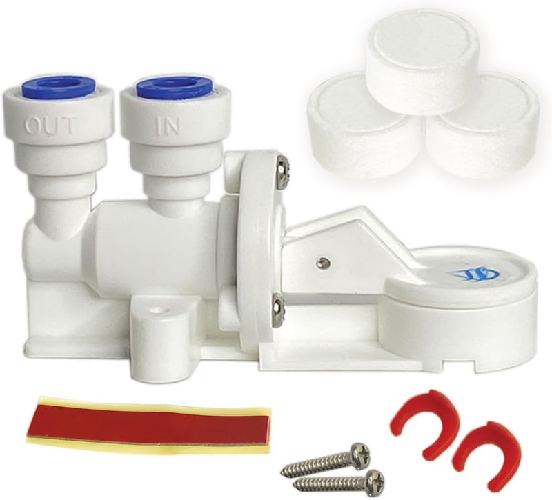 Filtration Warehouse 1/4", 3/8", or High Flow Leak Stop Valve, Automatic Water Shut Off Valve, Leak Detector, Leak Protection for Reverse Osmosis to Full Flow Under Sink Water Filters (1/4" 1-Pack) - Image 1